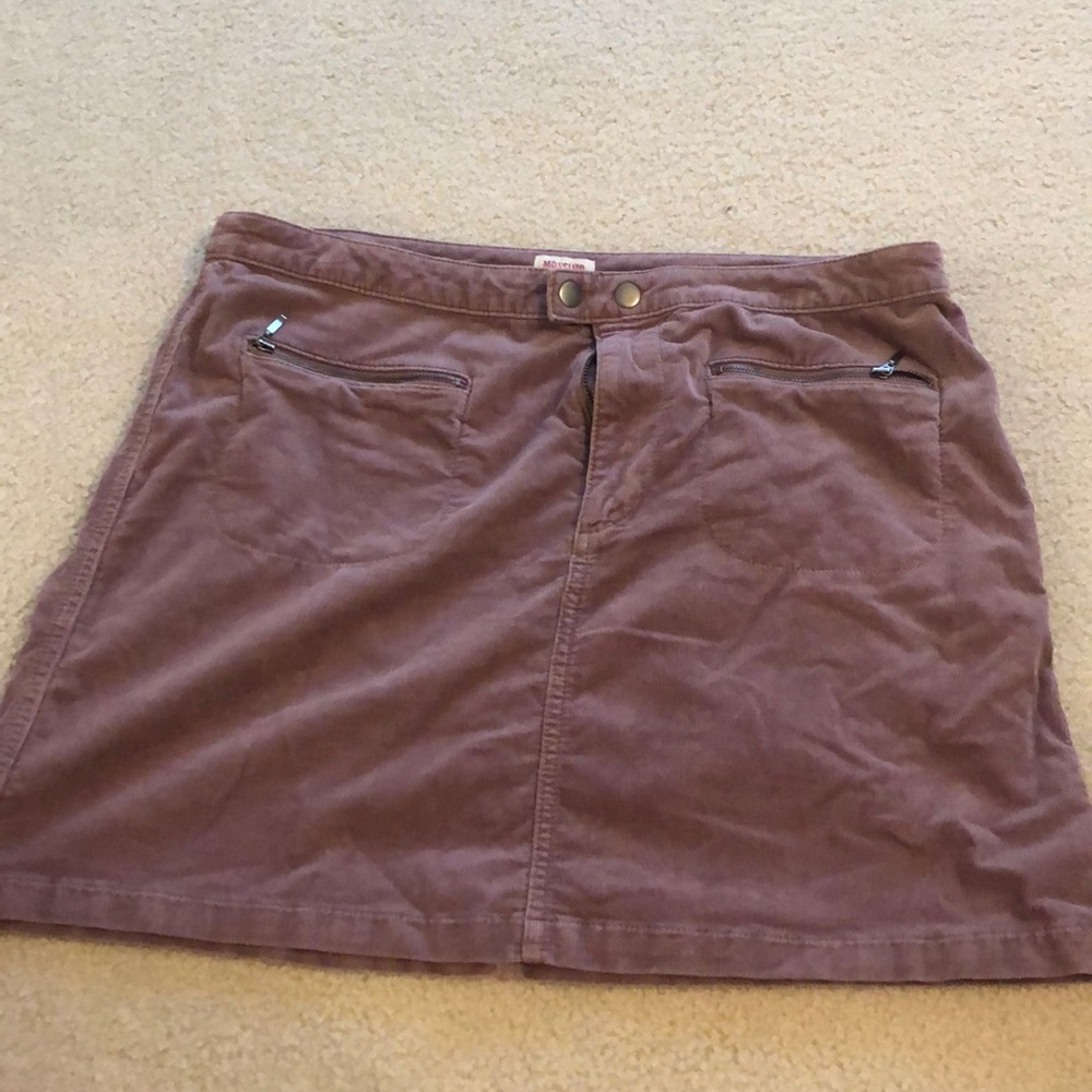 maroon suede skirt